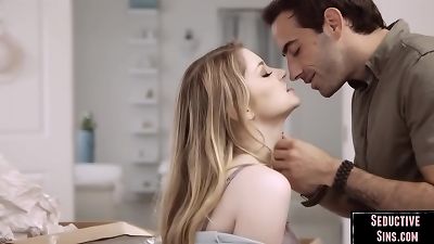 busty stunner bj's before getting promiscuous during girl-drool affair