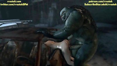 Zoe Baker jammed in the car by hulky Monster